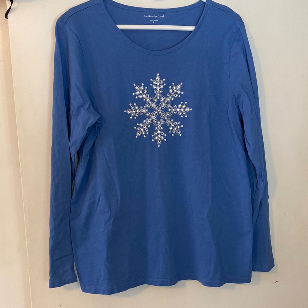 Sequined snowflake Tee